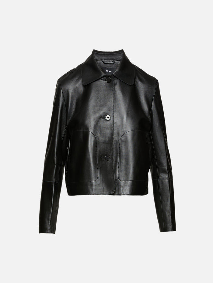 Emy Leather Jacket,ARMA,BLACK,Image 1