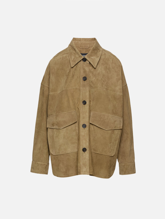 Kaylee Suede Jacket,ARMA,OLIVE,Image 1