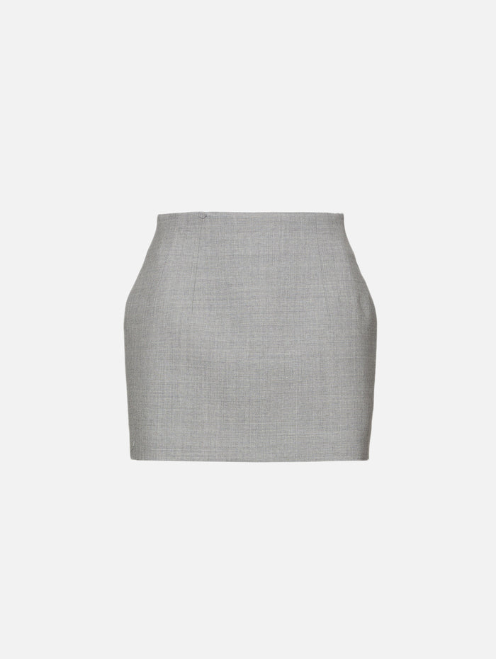 Contour Mini Skirt,WARDROBE.NYC,GREY MARL,Image 1