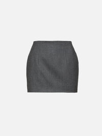 Contour Mini Skirt,WARDROBE.NYC,CHARCOAL,Image 1