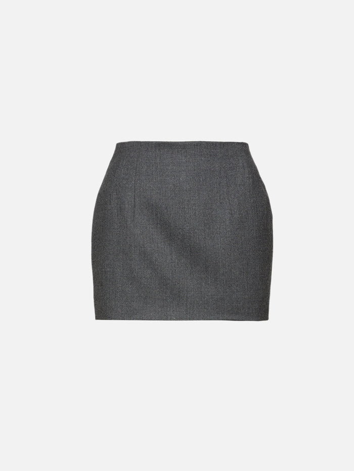 Contour Mini Skirt,WARDROBE.NYC,CHARCOAL,Image 1
