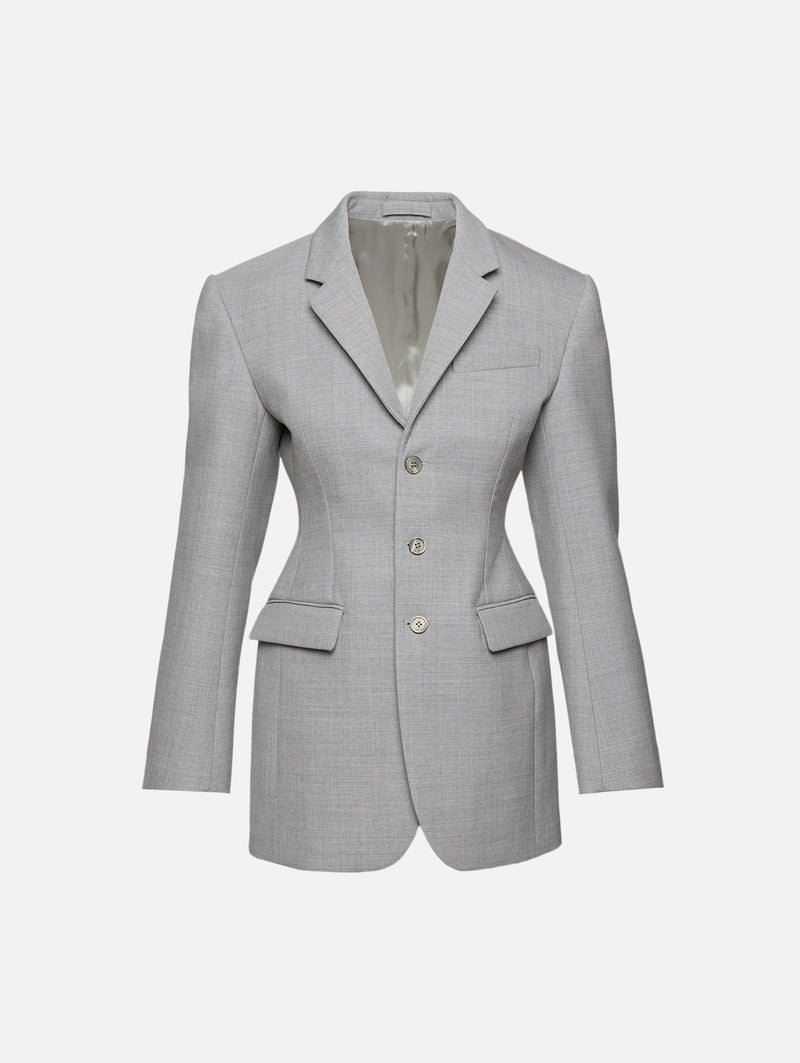 WARDROBE.NYC Longline Blazer in GREY MARL