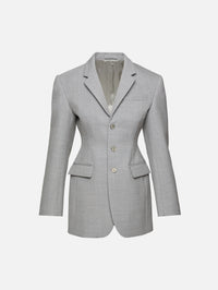 Longline Blazer,WARDROBE.NYC,GREY MARL,Image 1