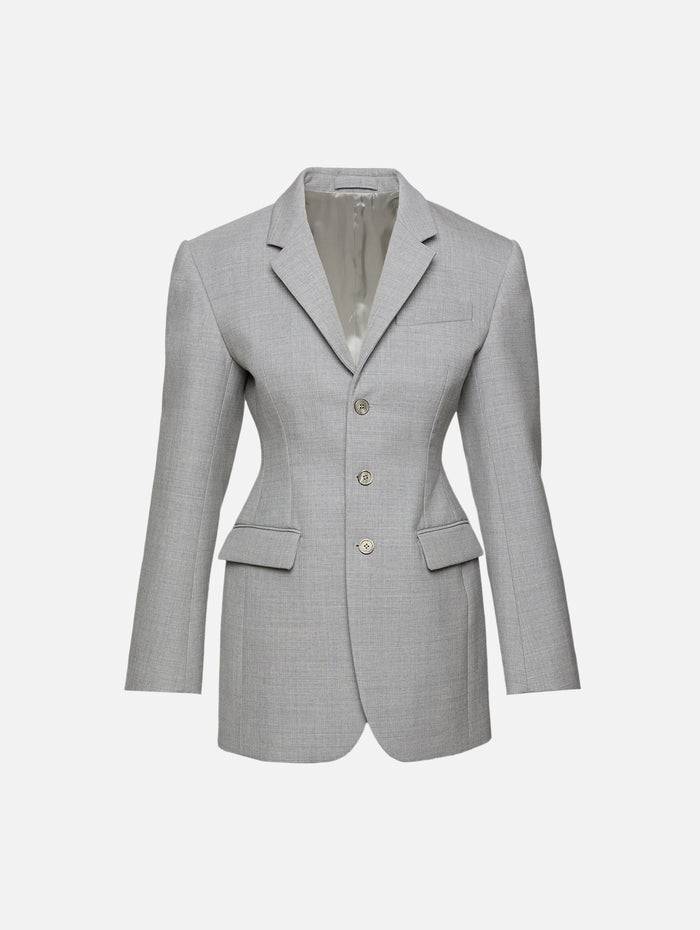 Longline Blazer,WARDROBE.NYC,GREY MARL,Image 1