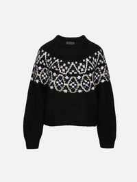 Chrissy Sweater,NILI LOTAN,BLACK FAIRISLE,Image 1
