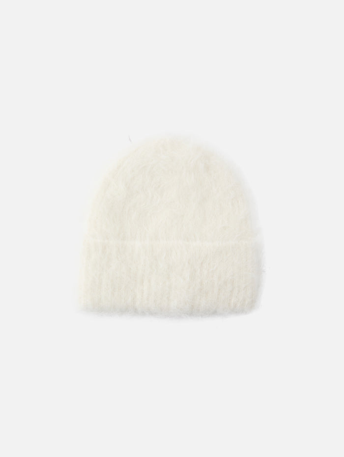 Knit Beanie,TOTÉME,ECRU,Image 1