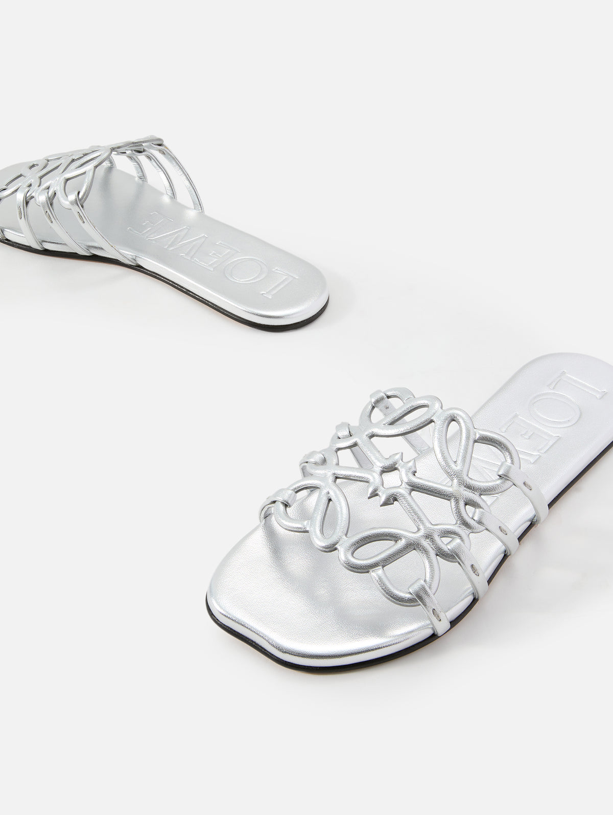 Petal Anagram Slide,LOEWE,SILVER,Image 2