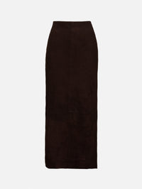 Suede Column Skirt,ST AGNI,COFFEE,Image 1