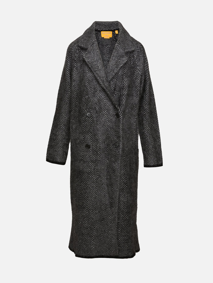 Grizzly Double Breasted Coat,GUEST IN RESIDENCE,BLACK/HEATHER GREY,Image 1