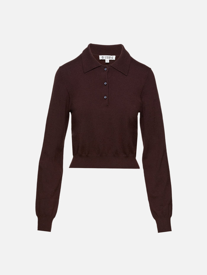 Long Sleeve Journey Top,ÉTERNE,ESPRESSO,Image 1