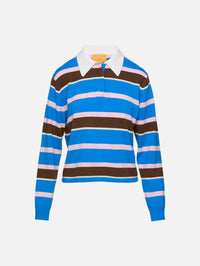 Cropped Stripe Rugby Top,GUEST IN RESIDENCE,TWILIGHT COMBO,Image 1