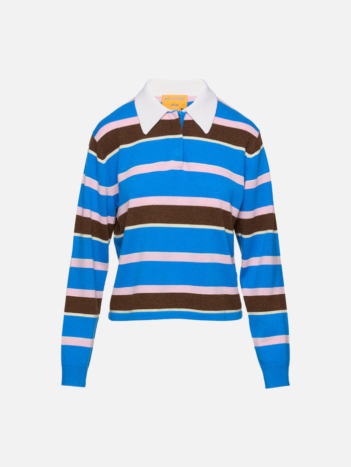 Cropped Stripe Rugby Top,GUEST IN RESIDENCE,TWILIGHT COMBO,Image 1