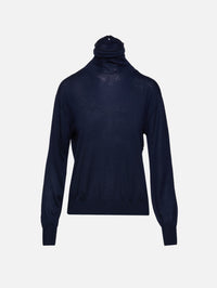 Easy Turtleneck Sweater,TWP,NAVY,Image 1