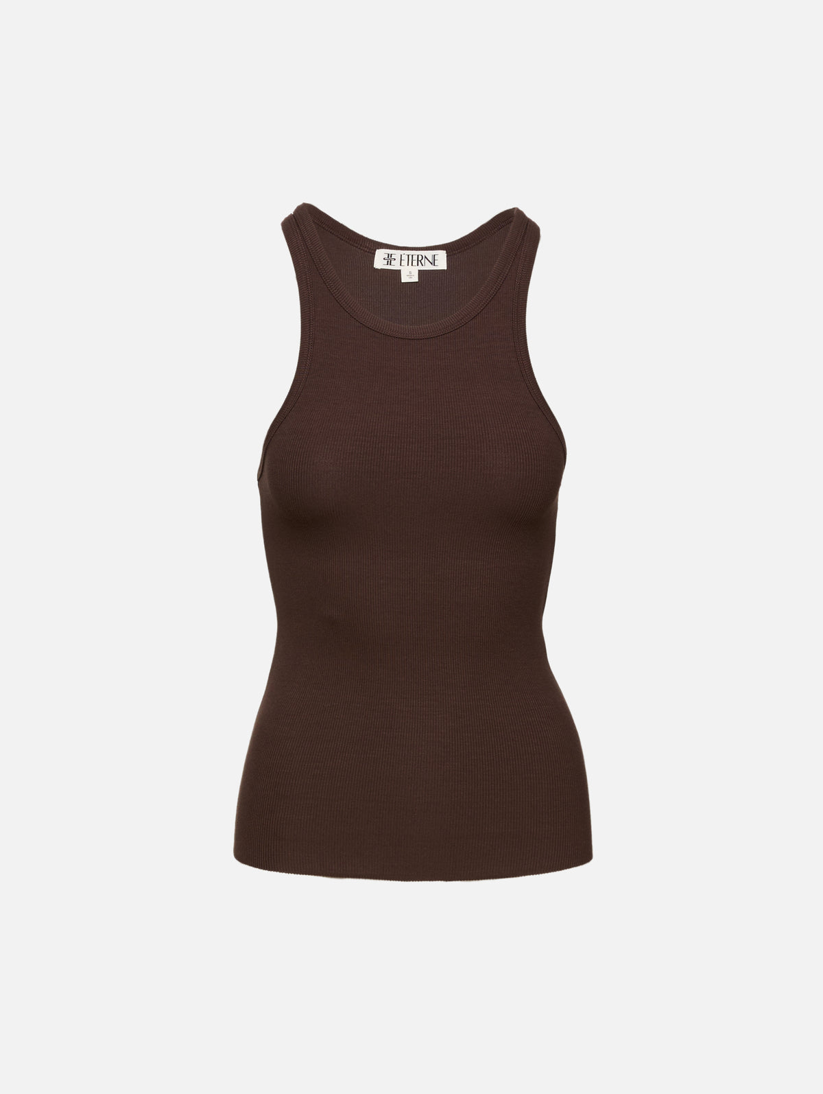 High Neck Fitted Tank,ÉTERNE,ESPRESSO,Image 1