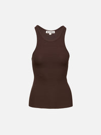 High Neck Fitted Tank,ÉTERNE,ESPRESSO,Image 1