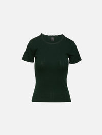 Pointelle Slim Fit Tee,LESET,FOREST,Image 1