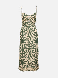 Water Adventure Midi Dress,JOHANNA ORTIZ,ECRU/GREEN,Image 1