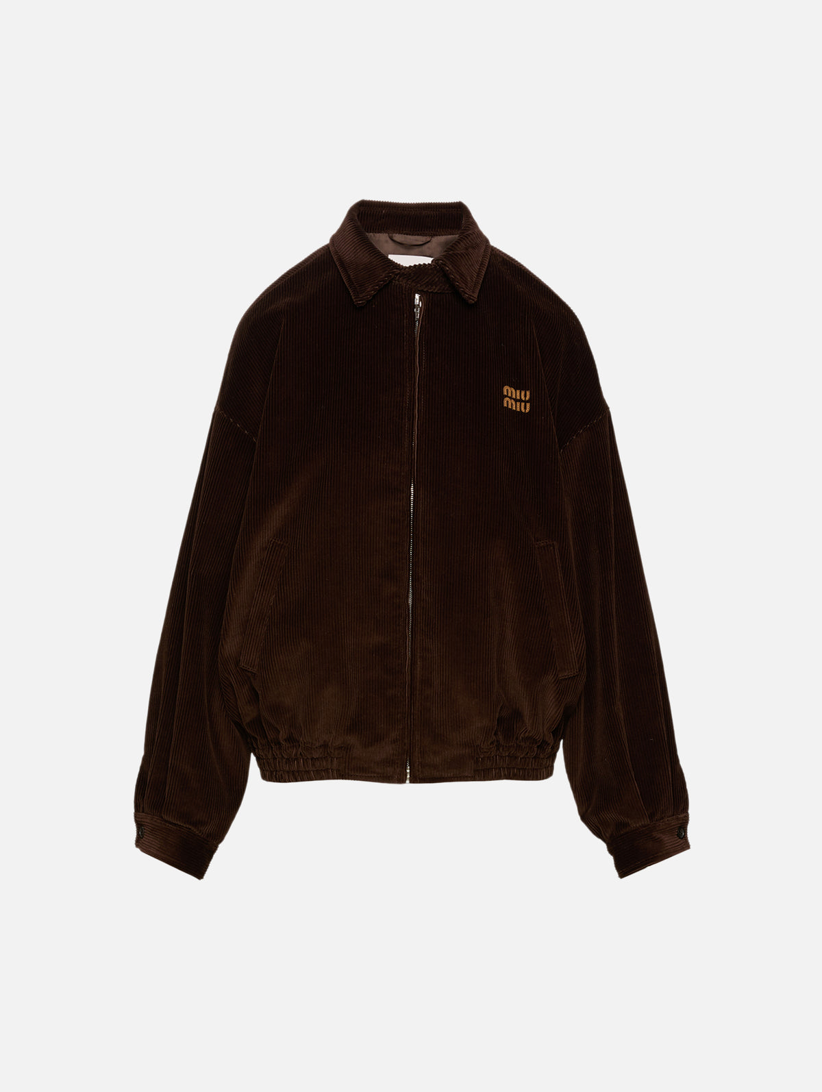 Corduroy Jacket,MIU MIU,COCOA BROWN,Image 1