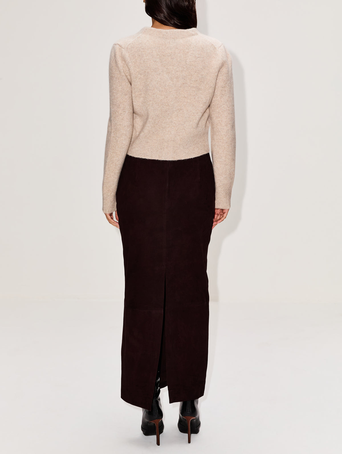 Sloane Cardigan,BRANDON MAXWELL,MARLED OATMEAL,Image 3