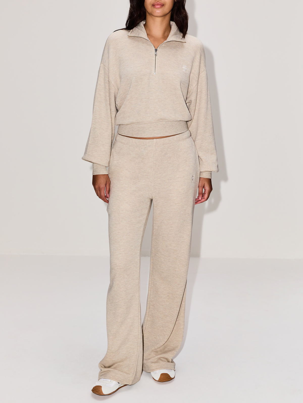 Oversized Wide Leg Sweatpant,ÉTERNE,HEATHER OATMEAL,Image 2