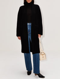 Slim Cocoon Coat,LAINEY KEOGH,BLACK,Image 2