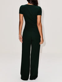 Pointelle Slim Fit Tee,LESET,FOREST,Image 3