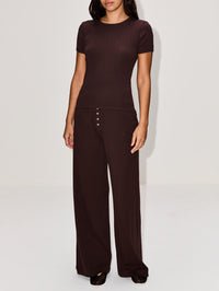 Pointelle Boxer Pant,LESET,CHOCO,Image 2