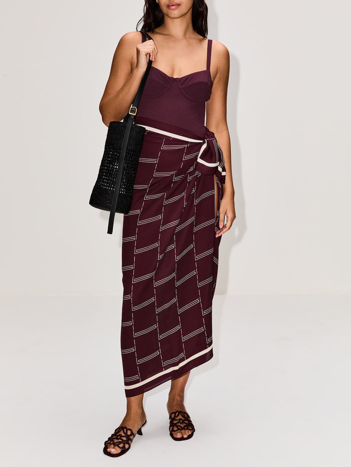 Silk Sarong,MATTEAU,AUBERGINE,Image 1