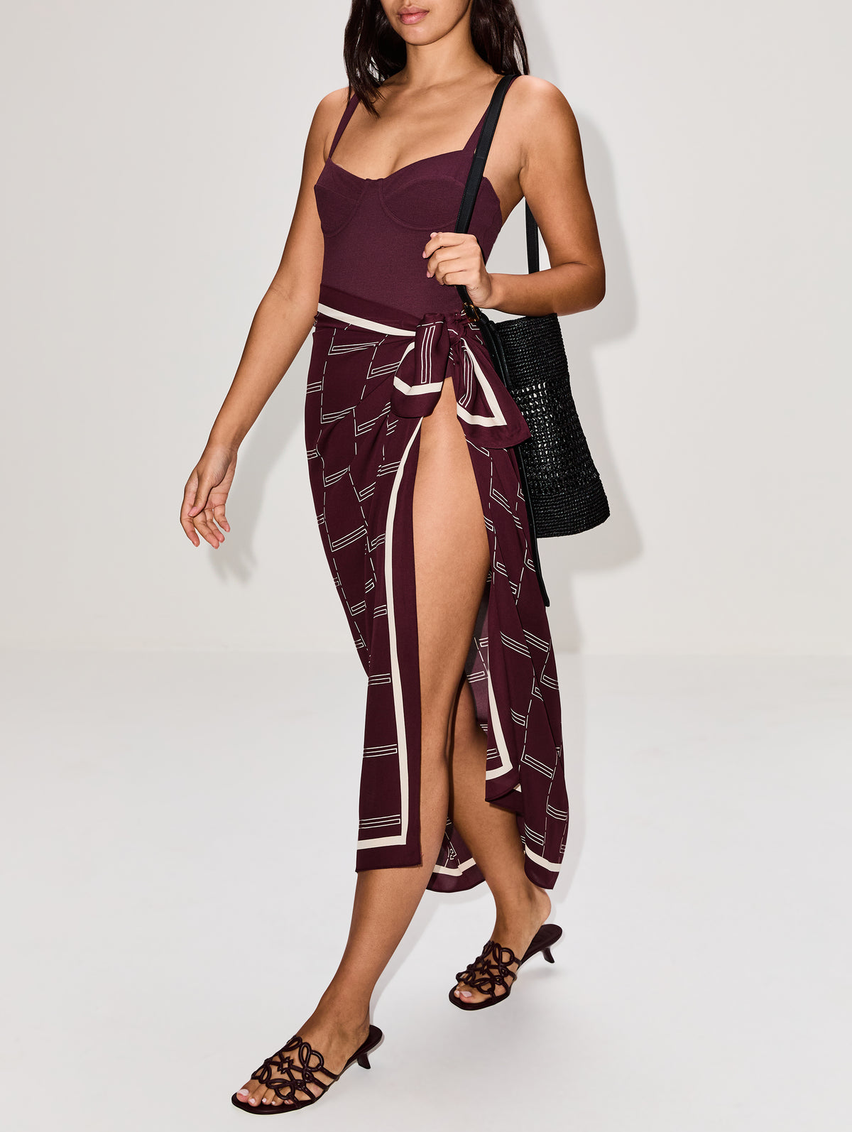 Silk Sarong,MATTEAU,AUBERGINE,Image 3