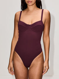 Balconette Maillot,MATTEAU,AUBERGINE CRINK,Image 2