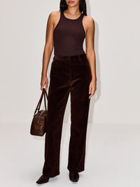 Corduroy Pant,MIU MIU,COCOA BROWN,Image 2