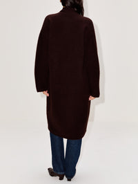 Slim Cocoon Coat,LAINEY KEOGH,WARM DEEP CHOCOLATE,Image 3