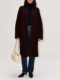 Slim Cocoon Coat,LAINEY KEOGH,WARM DEEP CHOCOLATE,Image 2