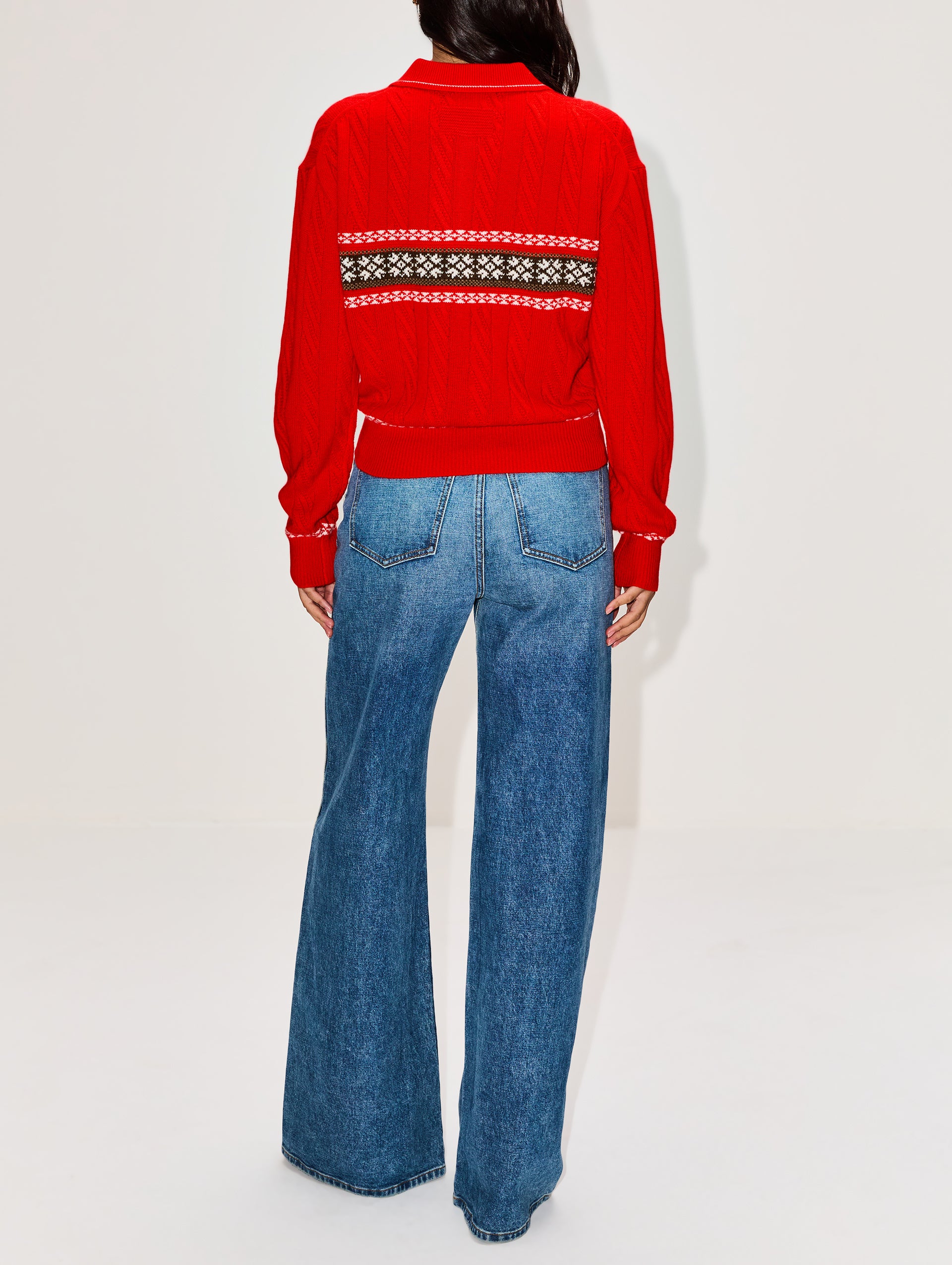Cable Collegiate Polo Sweater | GUEST IN RESIDENCE | elysewalker