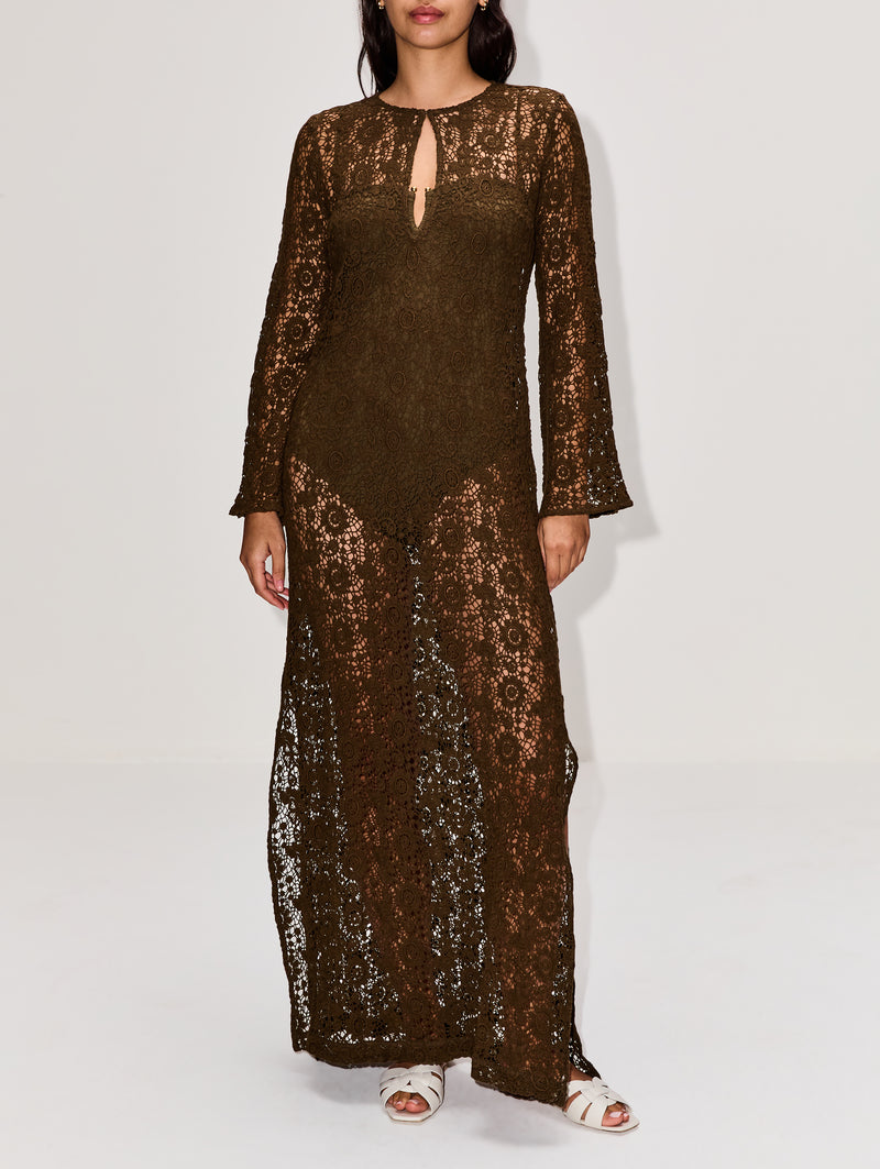 Nili Lotan Della Cotton Lace Maxi Dress