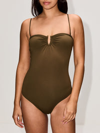 One Piece Swimsuit,NILI LOTAN,OLIVE GREEN,Image 2