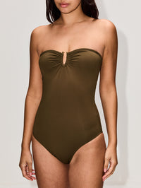 One Piece Swimsuit,NILI LOTAN,OLIVE GREEN,Image 4