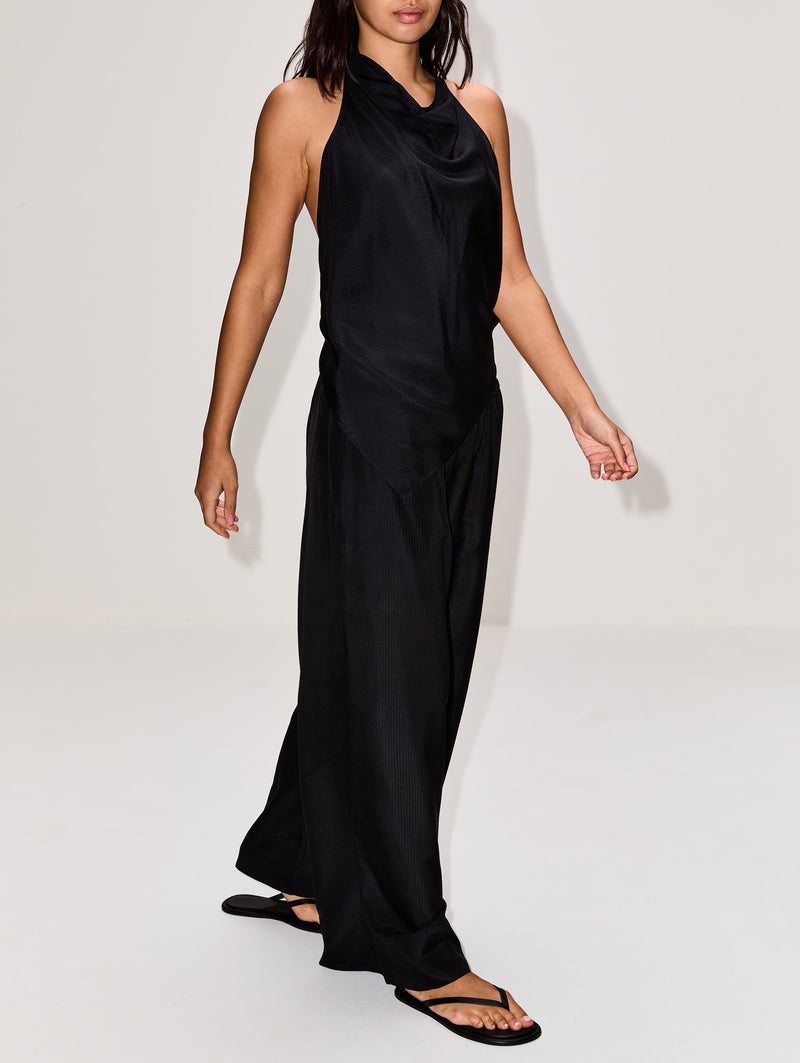 black silk dress pants Bridget Black Satin Pants