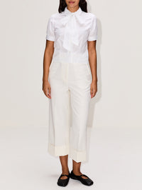 Bow Blouse,THOM BROWNE,WHITE,Image 2