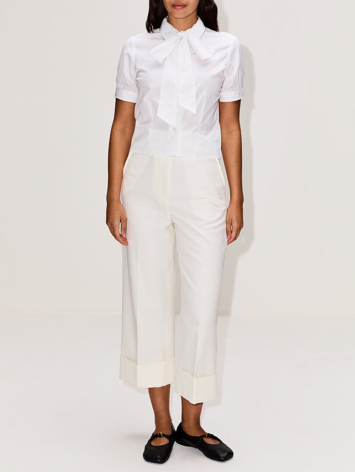 High Waisted Trouser,THOM BROWNE,OFF WHITE,Image 1