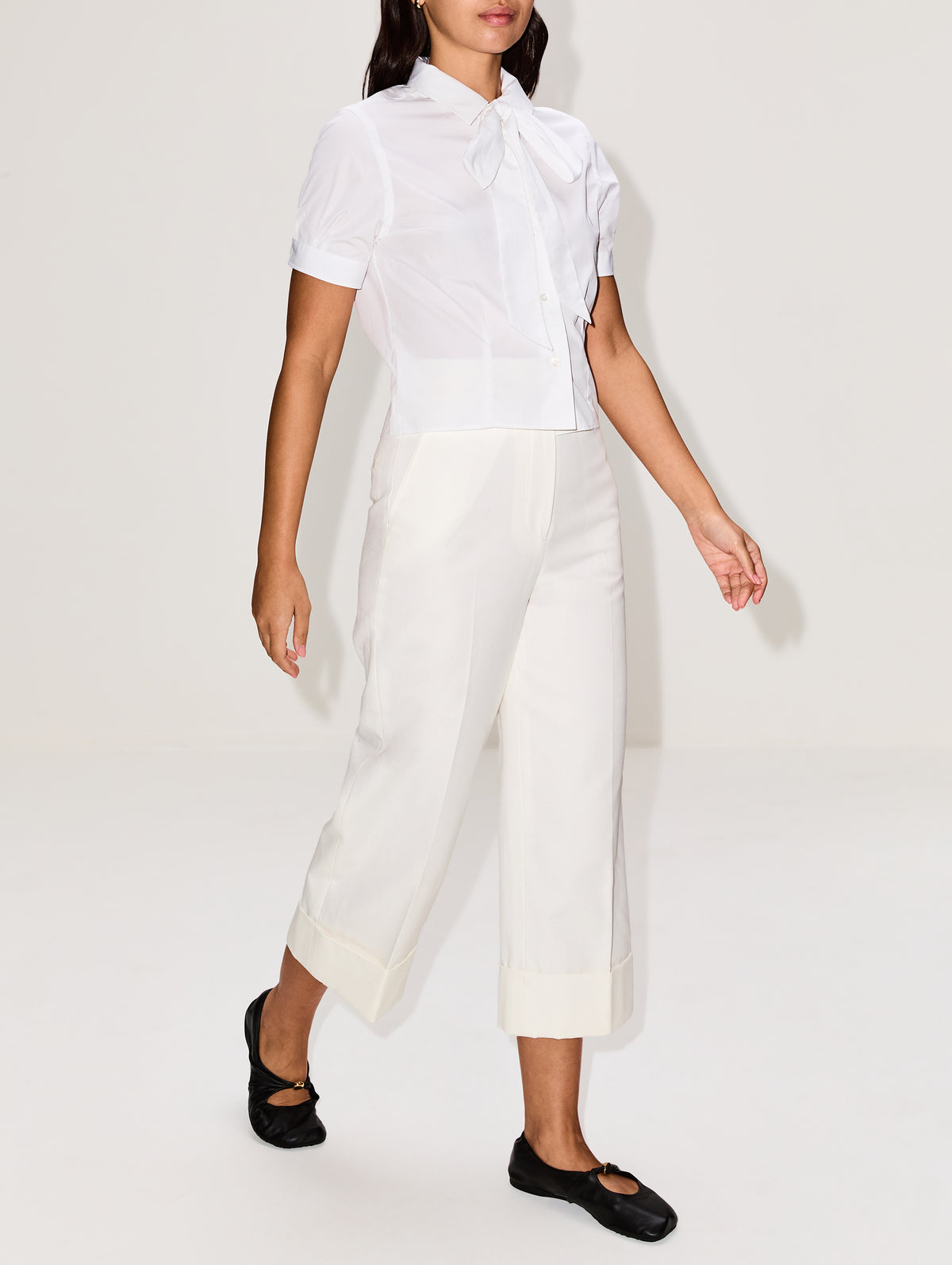 High Waisted Trouser,THOM BROWNE,OFF WHITE,Image 3