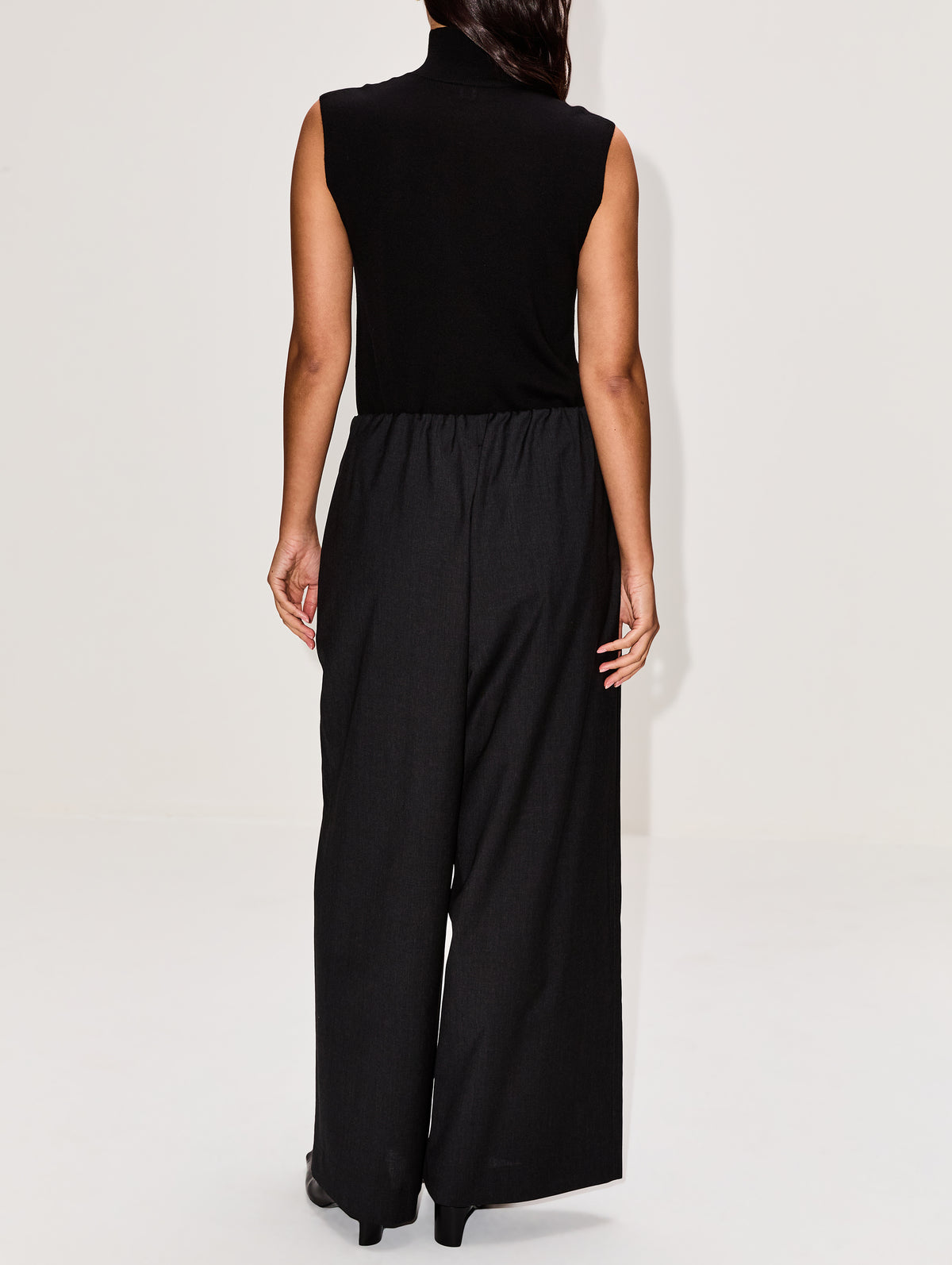 Sleeveless Fine Turtleneck Top,TOTÉME,BLACK,Image 3