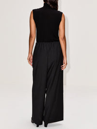 Sleeveless Fine Turtleneck Top,TOTÉME,BLACK,Image 3