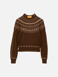 Cloud Chalet Crew Sweater,GUEST IN RESIDENCE,CHESTNUT COMBO,Image 1