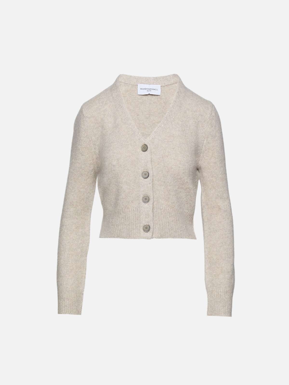 Sloane Cardigan,BRANDON MAXWELL,MARLED OATMEAL,Image 1