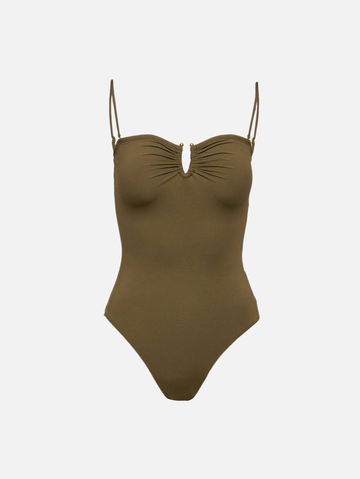 One Piece Swimsuit,NILI LOTAN,OLIVE GREEN,Image 1