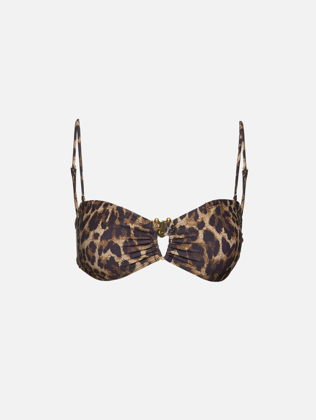 Bandeau Bikini Top,NILI LOTAN,VINTAGE LEOPARD,Image 1