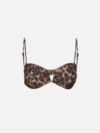 Bandeau Bikini Top,NILI LOTAN,VINTAGE LEOPARD,Image 1