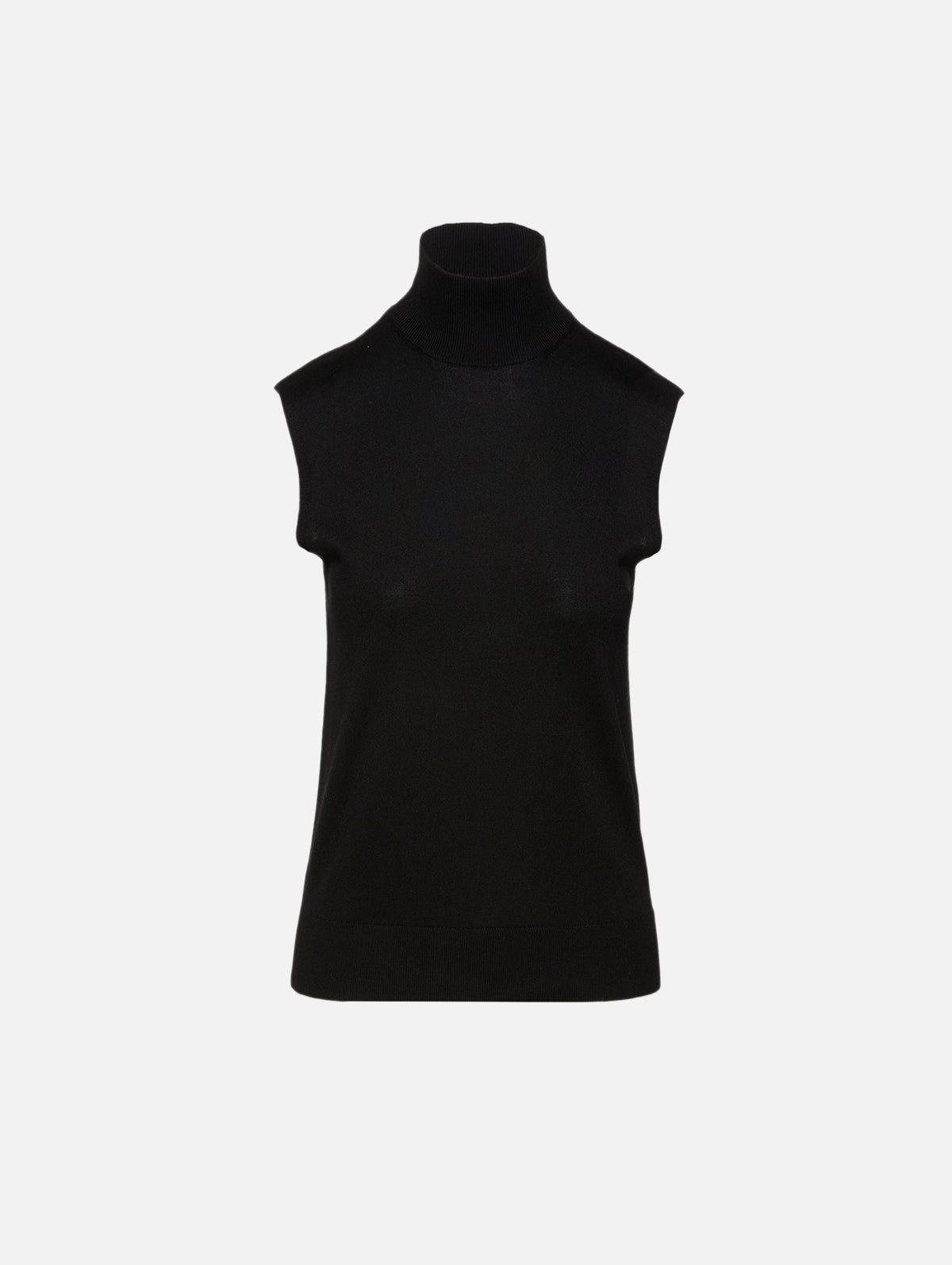 Sleeveless Fine Turtleneck Top,TOTÉME,BLACK,Image 1