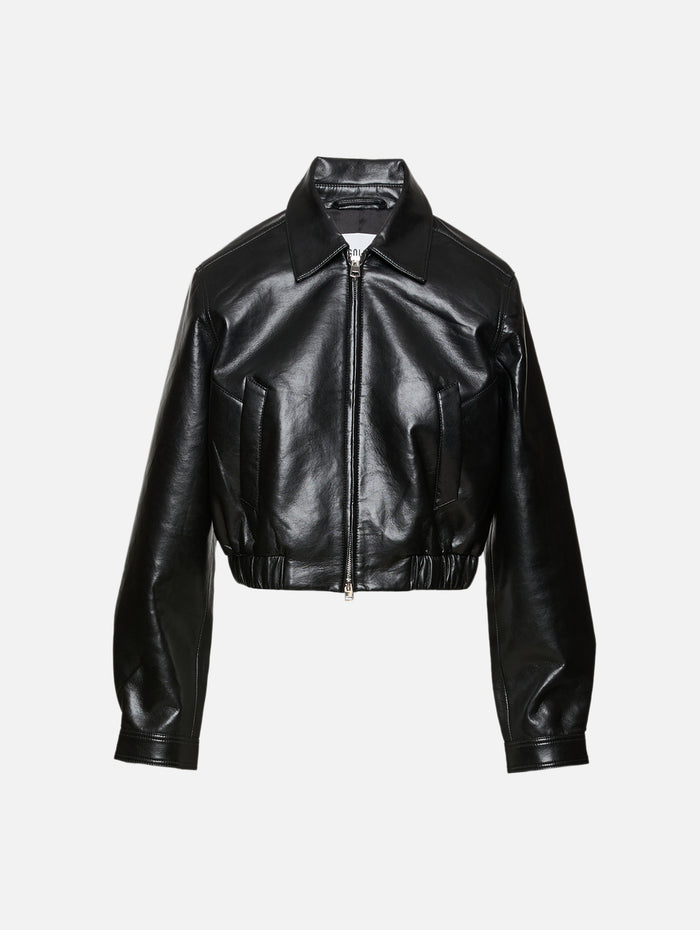 Essie Recycled Cropped Jacket,AGOLDE,BLACK,Image 1